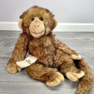Vintage Aux Nation Chimpanzee Monkey Plush Realistic Stuffed Animal NEW w/ Tags